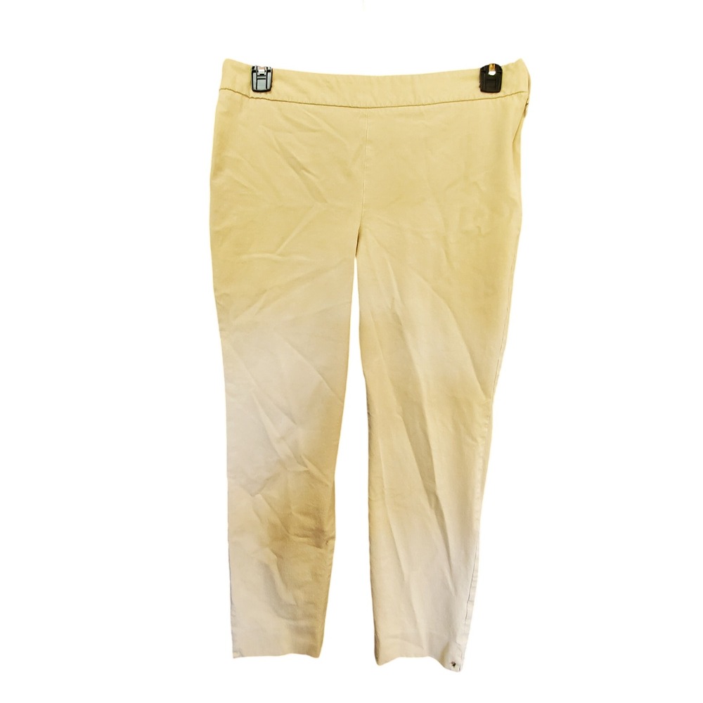 Talbots Chatham Ankle Pants Khaki Tan Side Zip Stretch Trousers Womens 12